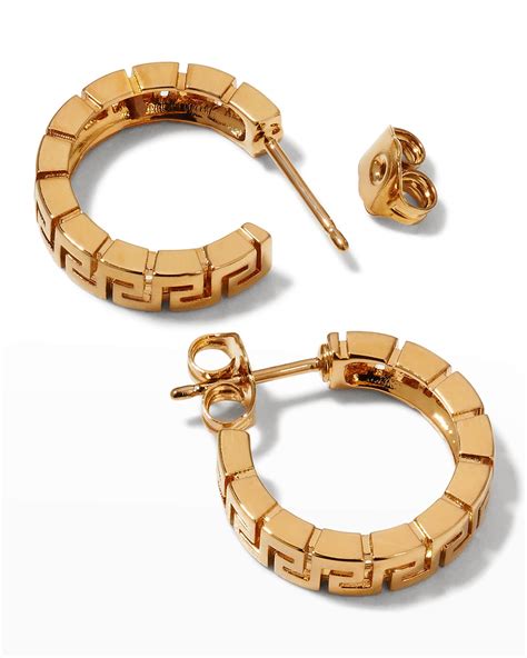 Versace Greca Hoop Earrings .